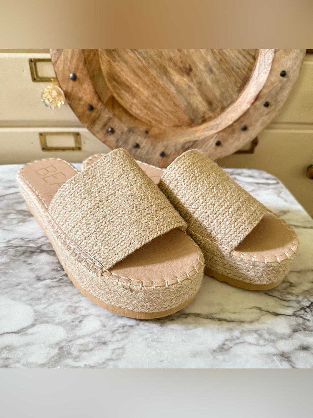 BEACH by Matisse Espadrille Platform Slide Sandals Women's Size 10